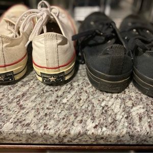Two pair of canvas converses size 10,11